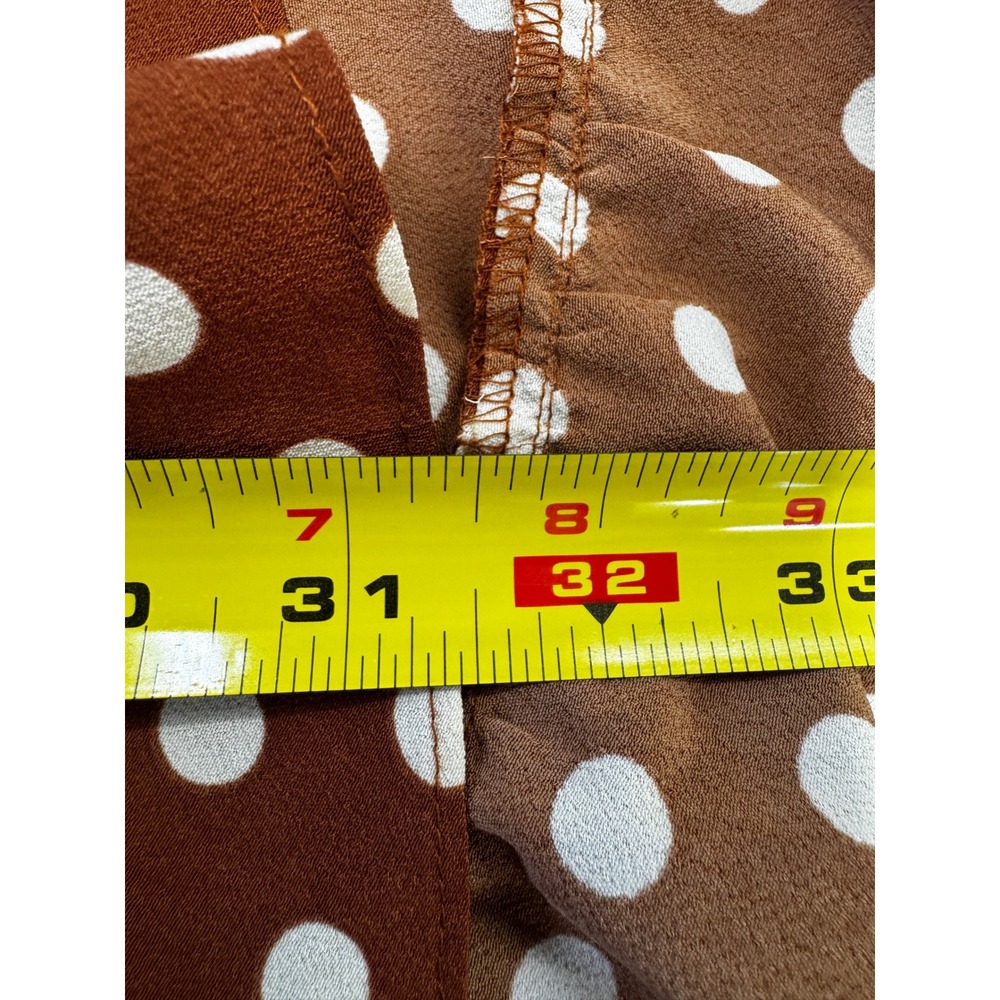 Sanctuary Brown White Polka Dot Faux Wrap High Low Slip Dress Sz 0 - Picture 11 of 14